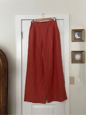 NWT Toccin Hailey Wide-Leg Trousers Terracotta Size 6 Business Casual $425 MSRP